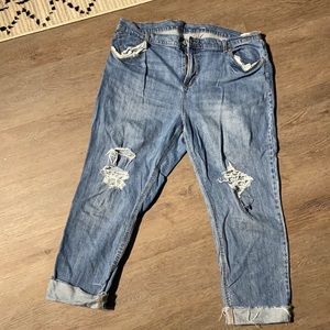 Old Navy distress boyfriend jeans.